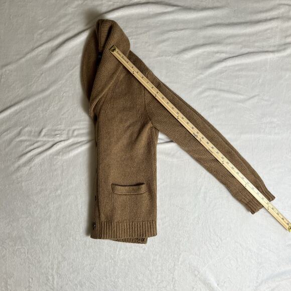 J. Crew Womens Shawl Neck Wool Blend Cardigan Size S Camel Brown Preppy Academia - Picture 7 of 7